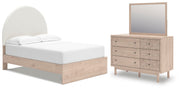 Arloster Full Upholstered Panel Bed, Dresser and Mirror - PCB1566B13