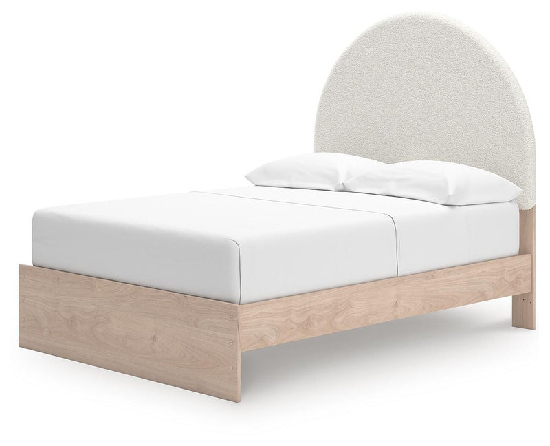 Arloster Tan/White Full Upholstered Panel Bed - PCB1566B3