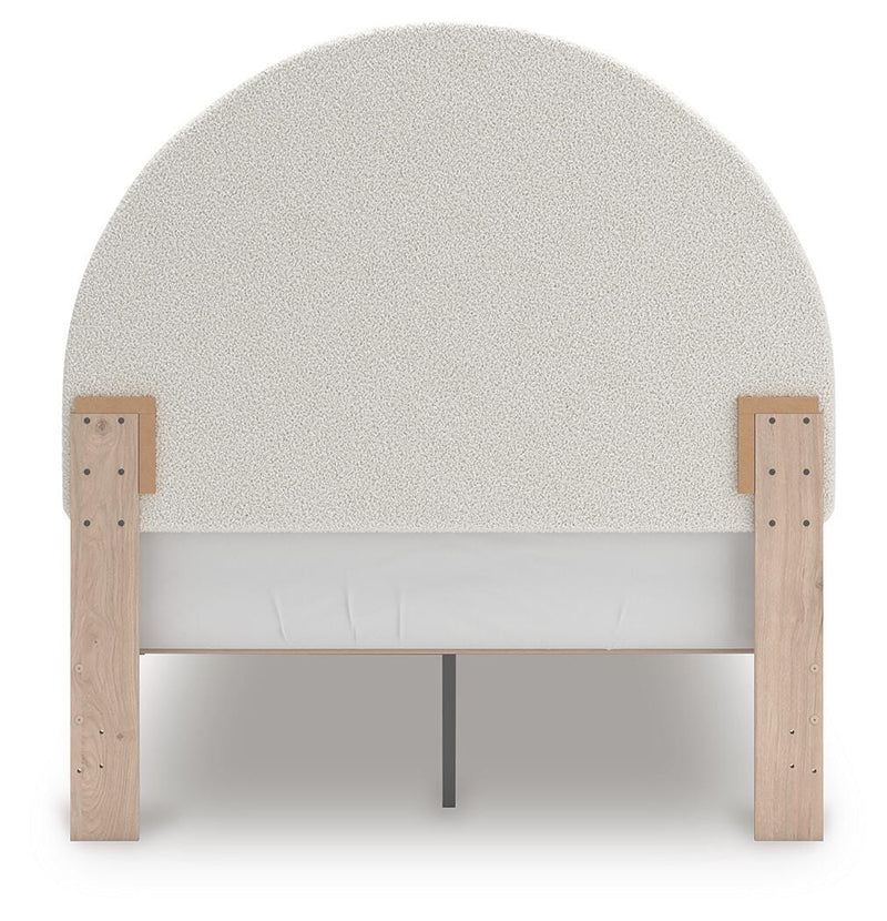 Arloster Tan/White Full Upholstered Panel Bed - PCB1566B3