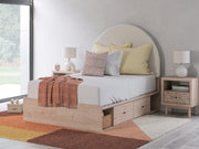 Arloster Tan/White Full Upholstered Panel Bed with Storage - PCB1566B7