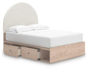 Arloster Tan/White Full Upholstered Panel Bed with Storage - PCB1566B7
