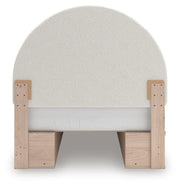 Arloster Tan/White Full Upholstered Panel Bed with Storage - PCB1566B7