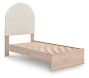 Arloster Tan/White Twin Upholstered Panel Bed - PCB1566B2