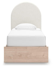 Arloster Tan/White Twin Upholstered Panel Bed - PCB1566B2