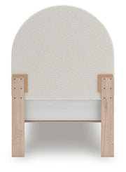 Arloster Tan/White Twin Upholstered Panel Bed - PCB1566B2