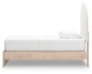 Arloster Tan/White Twin Upholstered Panel Bed - PCB1566B2
