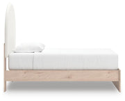 Arloster Tan/White Twin Upholstered Panel Bed - PCB1566B2