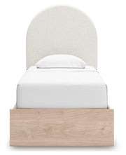 Arloster Tan/White Twin Upholstered Panel Bed with Storage - PCB1566B4