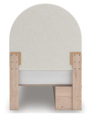 Arloster Tan/White Twin Upholstered Panel Bed with Storage - PCB1566B4