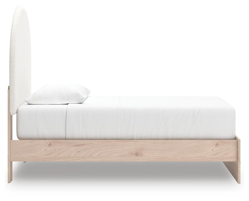 Arloster Twin Upholstered Panel Bed, Dresser and Mirror - PCB1566B12