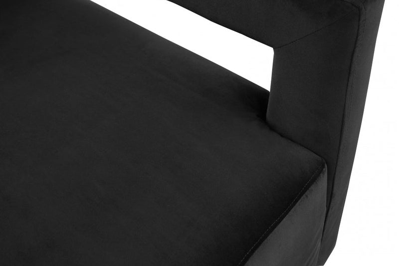Armani Velvet Upholstered Accent Chair in Black - 597Black