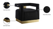 Armani Velvet Upholstered Accent Chair in Black - 597Black