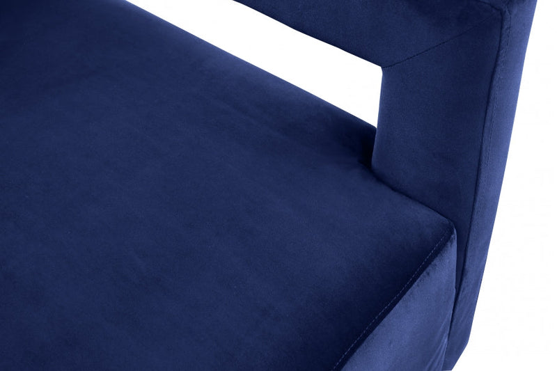 Armani Velvet Upholstered Accent Chair in Blue - 597Navy