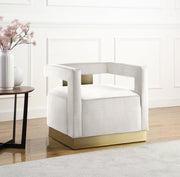 Armani Velvet Upholstered Accent Chair in Cream - 597Cream