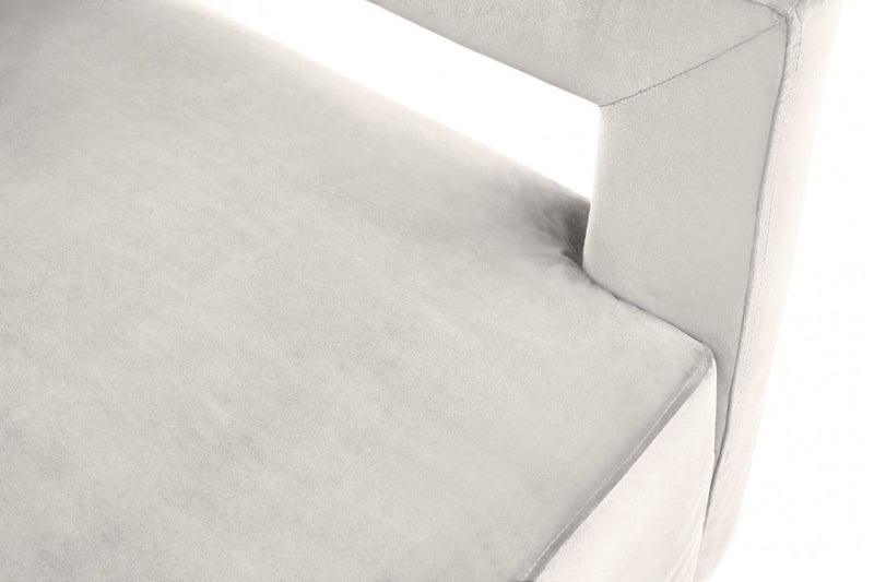 Armani Velvet Upholstered Accent Chair in Cream - 597Cream
