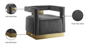 Armani Velvet Upholstered Accent Chair in Grey - 597Grey