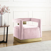 Armani Velvet Upholstered Accent Chair in Pink - 597Pink