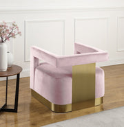 Armani Velvet Upholstered Accent Chair in Pink - 597Pink