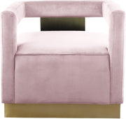 Armani Velvet Upholstered Accent Chair in Pink - 597Pink