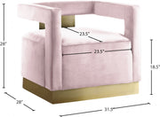 Armani Velvet Upholstered Accent Chair in Pink - 597Pink