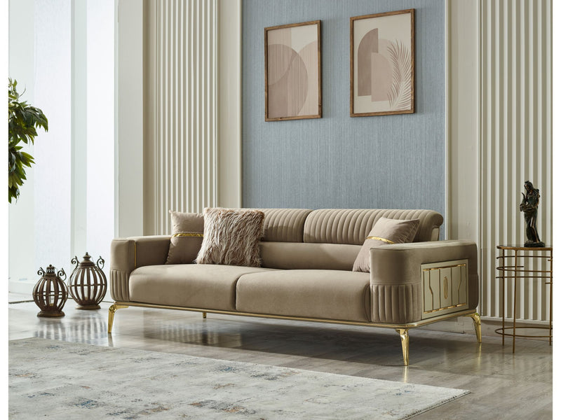 Armoni 4 pieces (2 Sofa & 2 Chair) Livingroom Set Beige in Beige - 101-ARM-LV260-3311