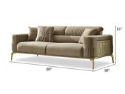 Armoni 90" Wide Square Arm Extendable Sofa - Gate FurnitureSofas