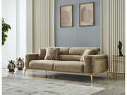 Armoni Convertible Sofa Beige With Gold Legs in Beige - 101-ARM-LV260-3