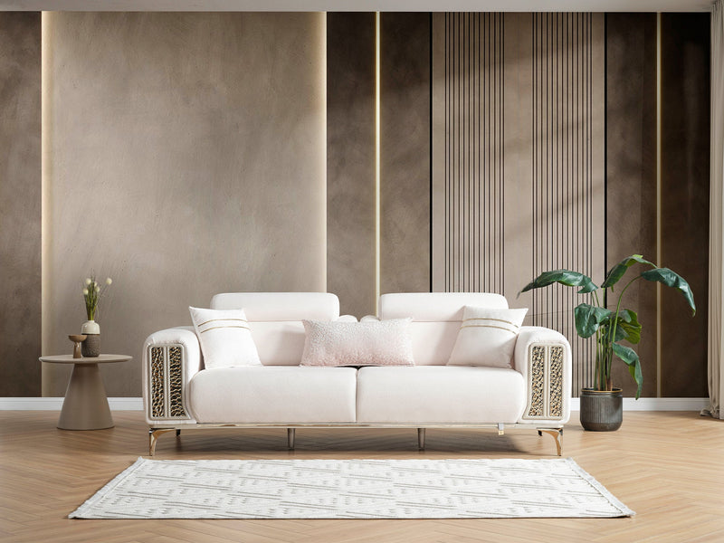 Armoni Elf 3-pieces (Sofa & Loveseat & Chair) Livingroom in White - 200-ELIF-ARM-A534-321