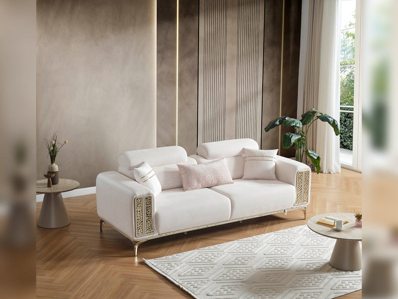 Armoni Elf 3-pieces (Sofa & Loveseat & Chair) Livingroom in White - 200-ELIF-ARM-A534-321