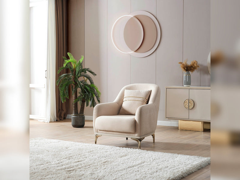 Armoni Elf 3-pieces (Sofa & Loveseat & Chair) Livingroom in White - 200-ELIF-ARM-A534-321