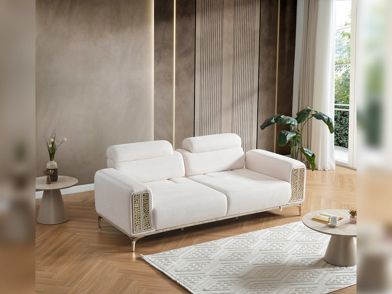Armoni Elf 3-pieces (Sofa & Loveseat & Chair) Livingroom in White - 200-ELIF-ARM-A534-321