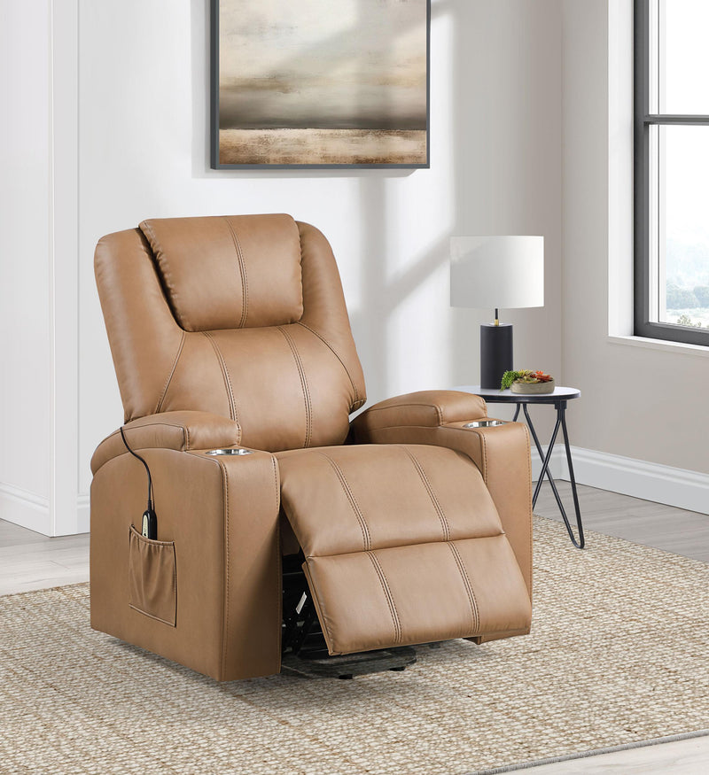 Armstrong Faux Leather Power Lift Massage Recliner Camel - 609476P