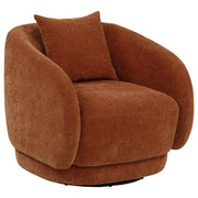 Arnaud Chenille Upholstered Swivel Accent Chair Burnt Orange - 903488