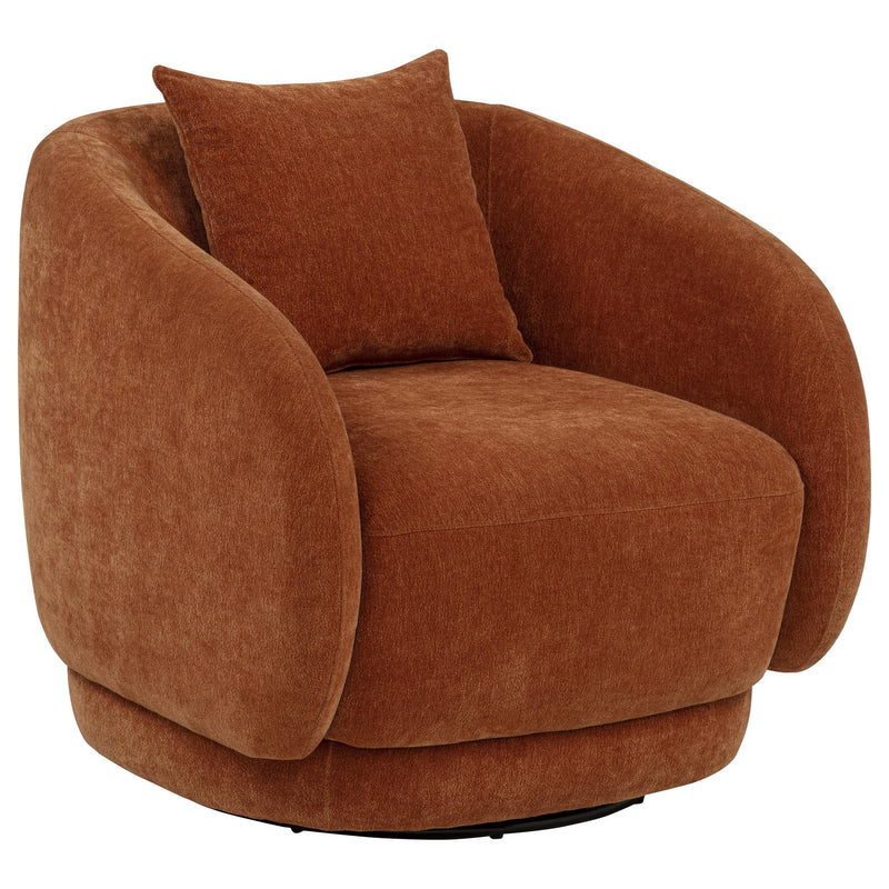 Arnaud Chenille Upholstered Swivel Accent Chair Burnt Orange - 903488