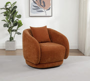 Arnaud Chenille Upholstered Swivel Accent Chair Burnt Orange - 903488