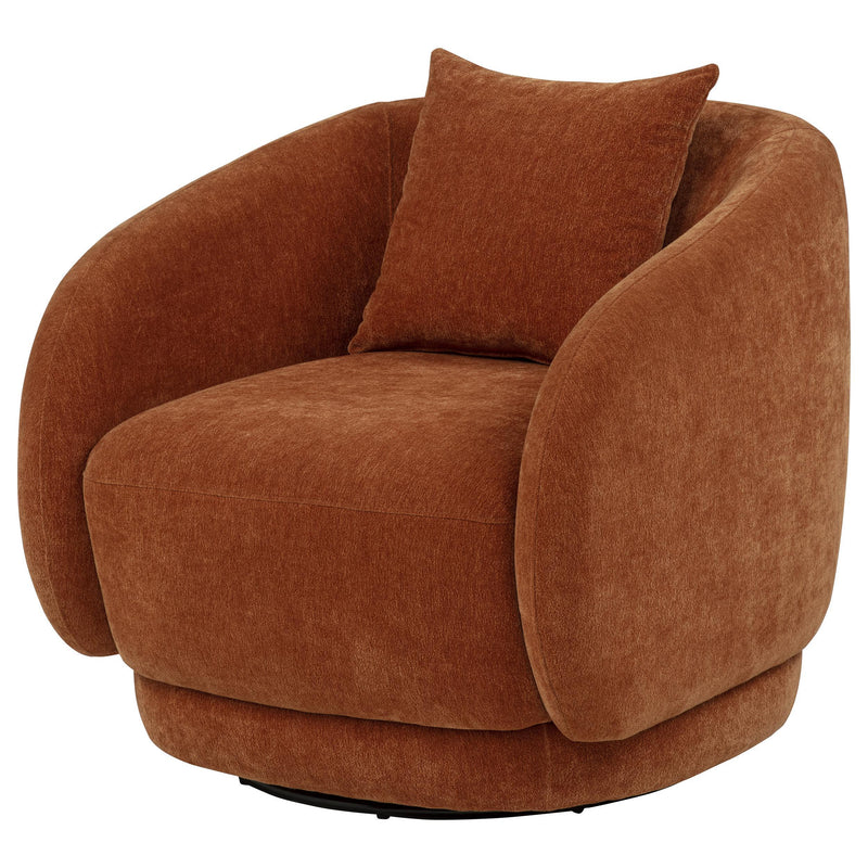 Arnaud Chenille Upholstered Swivel Accent Chair Burnt Orange - 903488
