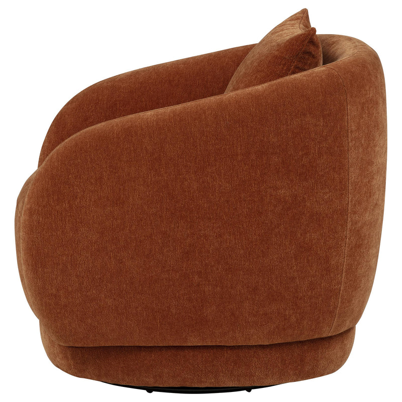 Arnaud Chenille Upholstered Swivel Accent Chair Burnt Orange - 903488