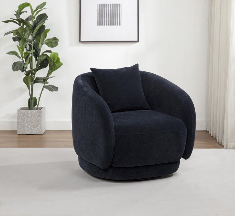 Arnaud Chenille Upholstered Swivel Accent Chair Navy - 903487