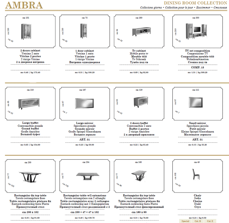 Arredoambra Dining By Arredoclassic Set - Gate Furniture