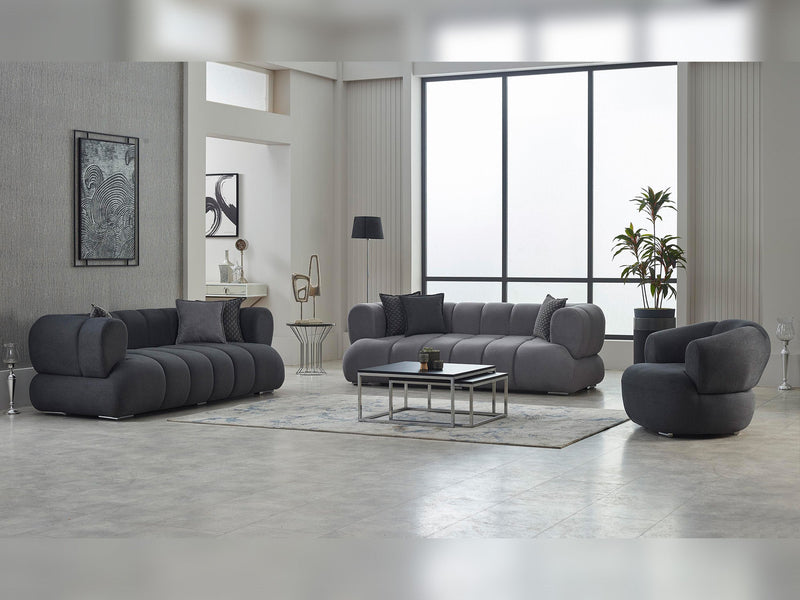 Arthur 3-pieces (Sofa & Loveseat & Chair) Livingroom in Black - 200-SIM-ART-ERATO16-321