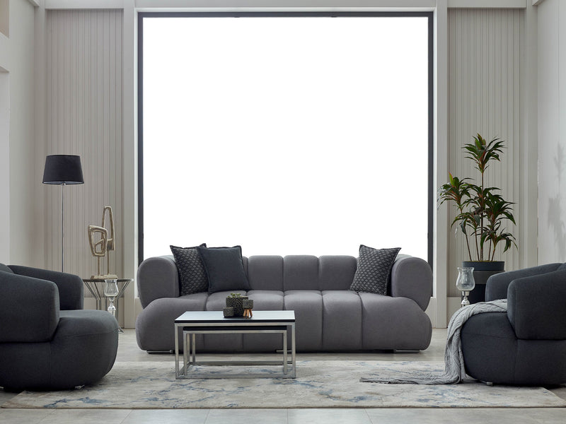 Arthur 3-pieces (Sofa & Loveseat & Chair) Livingroom in Black - 200-SIM-ART-ERATO16-321