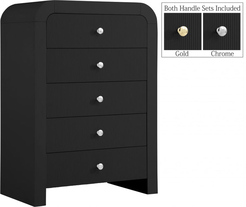 Artisto Ash Veneer Chest in Black - 888Black-CH