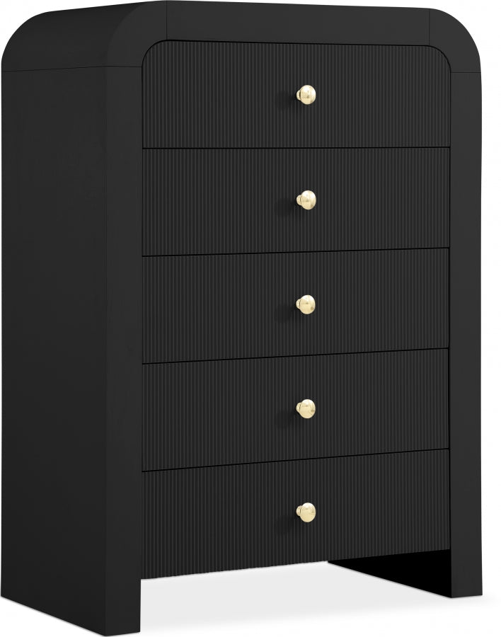 Artisto Ash Veneer Chest in Black - 888Black-CH