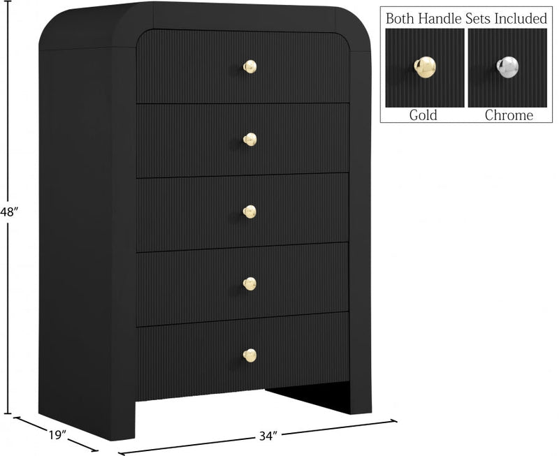 Artisto Ash Veneer Chest in Black - 888Black-CH