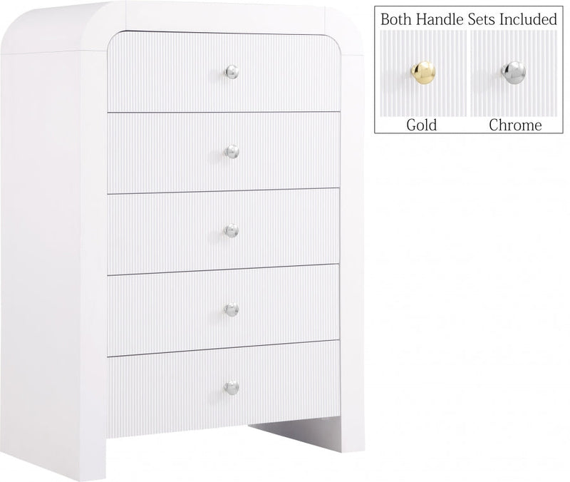 Artisto Ash Veneer Chest in White - 888White-CH