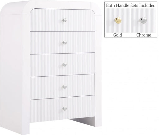 Artisto Ash Veneer Chest in White - 888White-CH