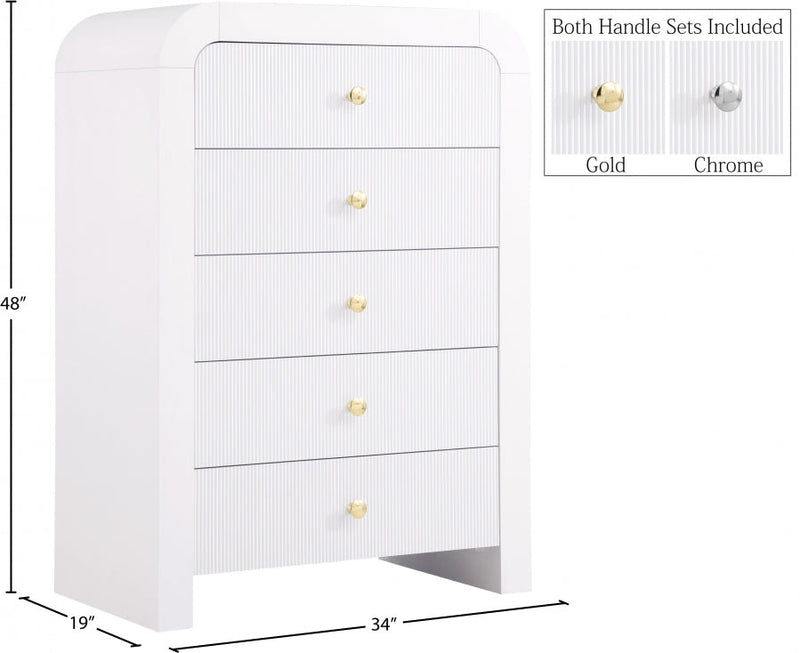 Artisto Ash Veneer Chest in White - 888White-CH