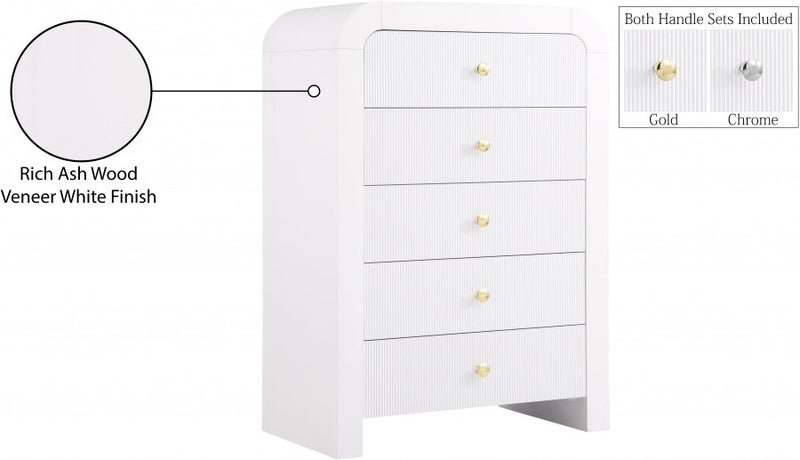 Artisto Ash Veneer Chest in White - 888White-CH