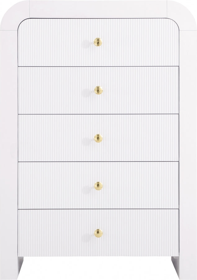 Artisto Ash Veneer Chest in White - 888White-CH