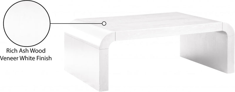 Artisto Ash Veneer Coffee Table in White - 888White-CT